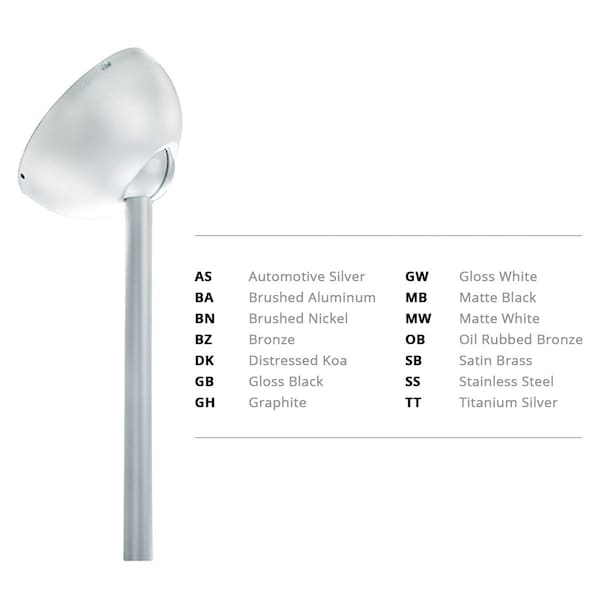 Ceiling Fan Slope Ceiling Kit For Slopes Up To 45 Degrees In Titanium